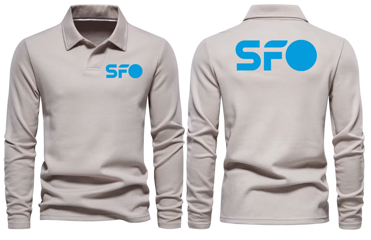SFO AIRPORT LONG SLEEVE  POLO
