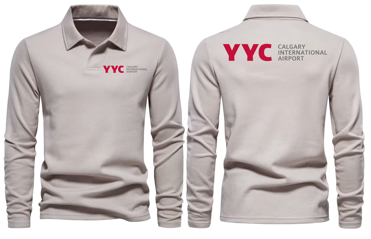 YYC AIRPORT LONG SLEEVE  POLO