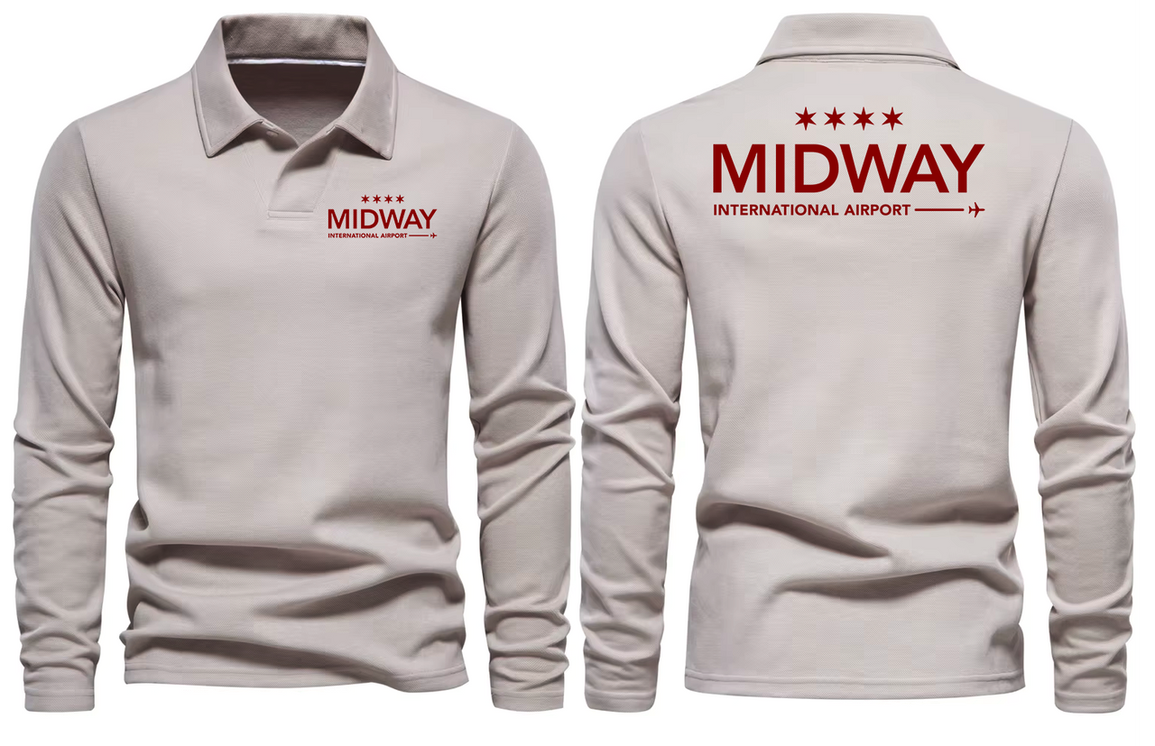 MIDWAY AIRPORT LONG SLEEVE  POLO