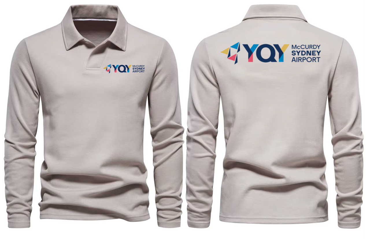 YQY AIRPORT LONG SLEEVE  POLO
