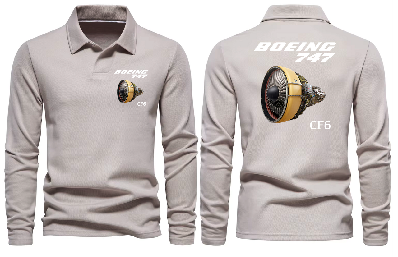 BOEING 747 CF6 LONG SLEEVE  POLO