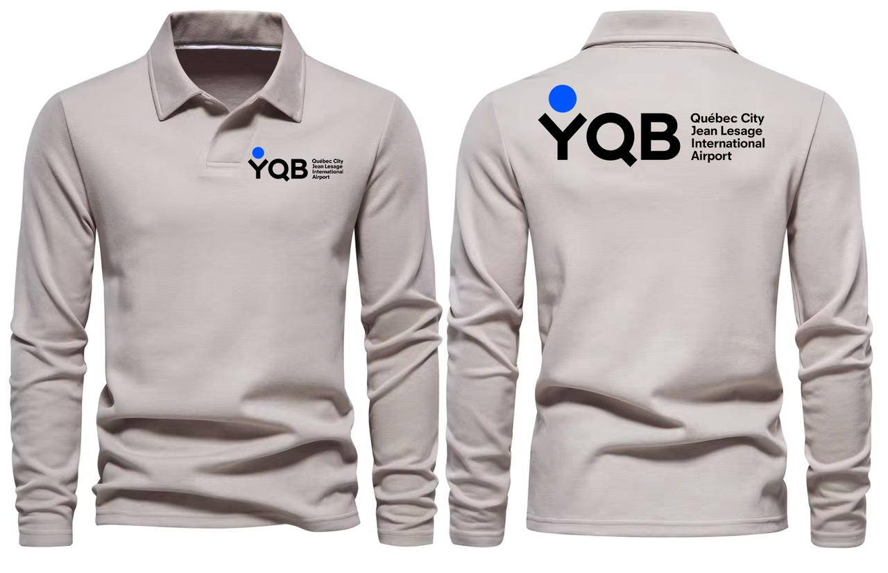 YQB AIRPORT LONG SLEEVE  POLO