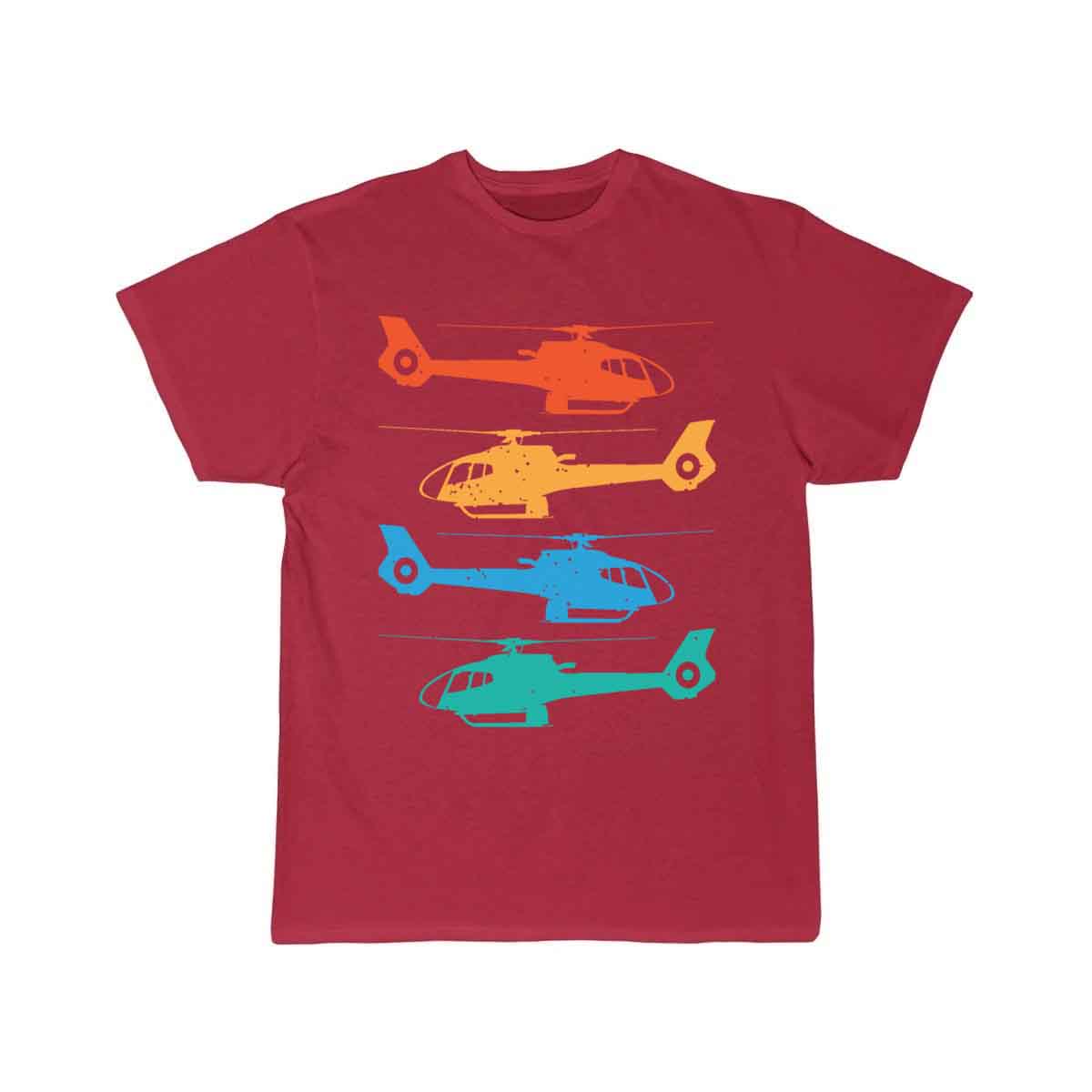 Retro Sunset Helicopter T-SHIRT A V 8 R