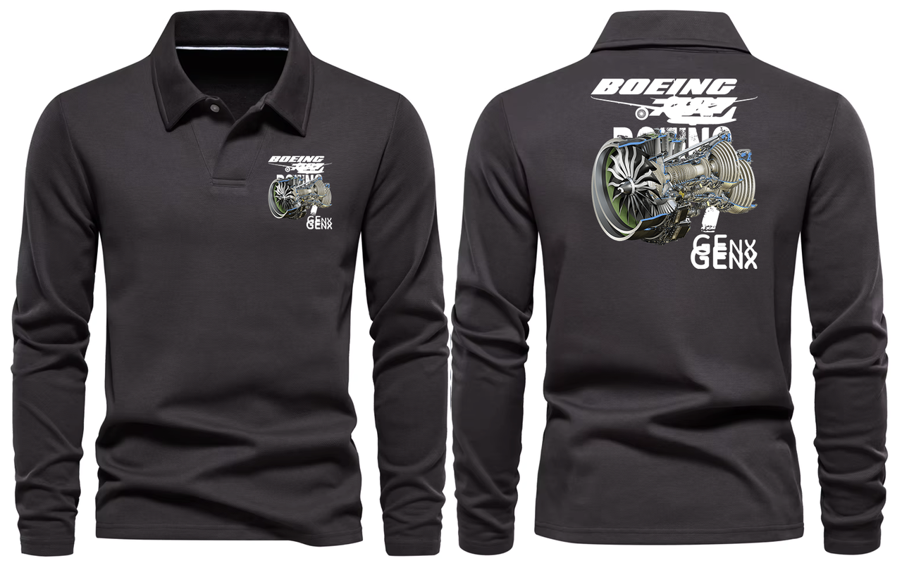 BOEING 777 GENX  LONG SLEEVE  POLO
