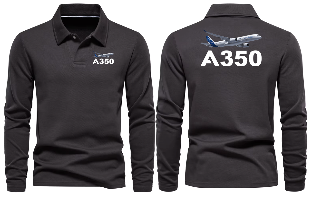 AIRBUS A350 LONG SLEEVE  POLO