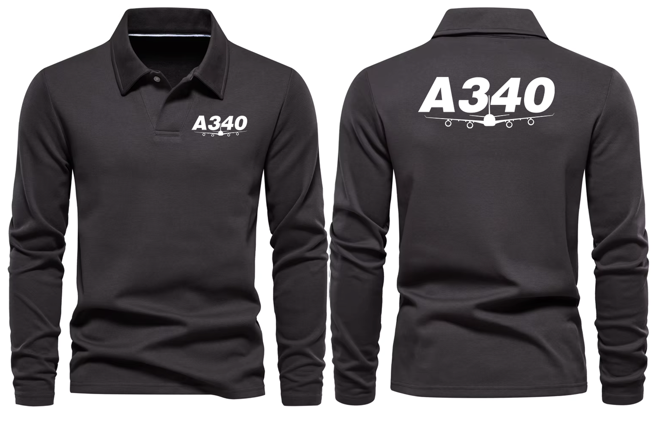 AIRBUS A340 LONG SLEEVE  POLO