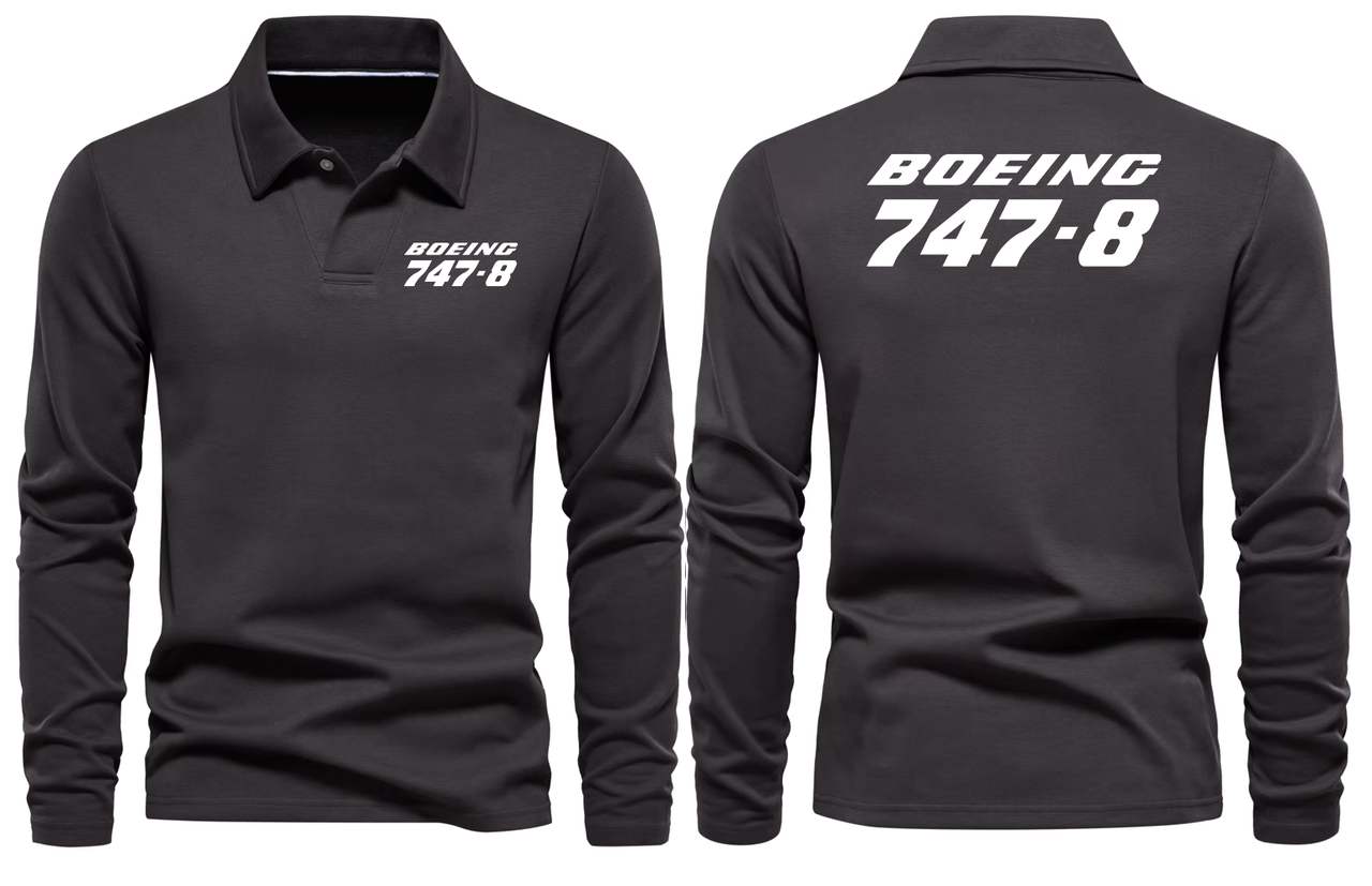 BOEING 747-8 LONG SLEEVE  POLO