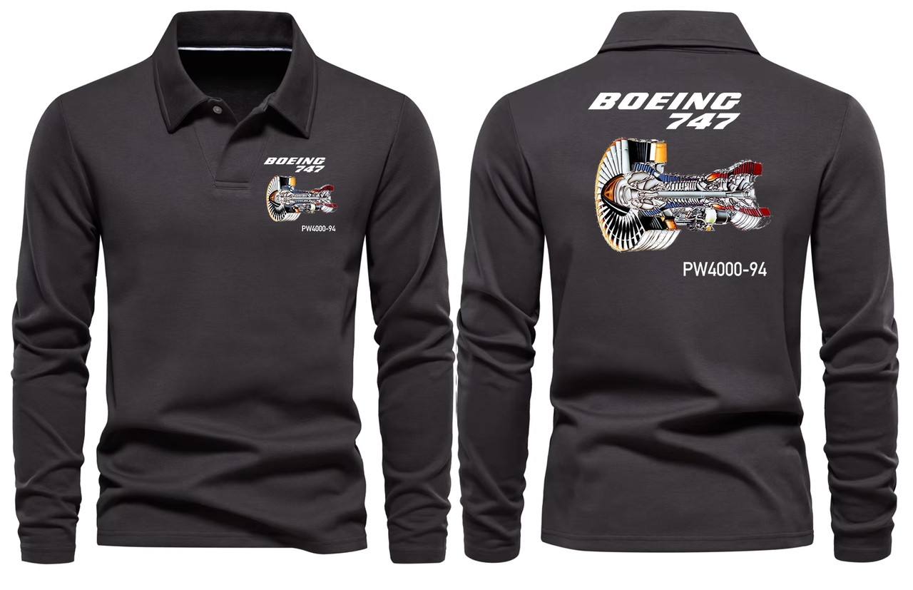 BOEING 747 PW4000 - 94 LONG SLEEVE  POLO