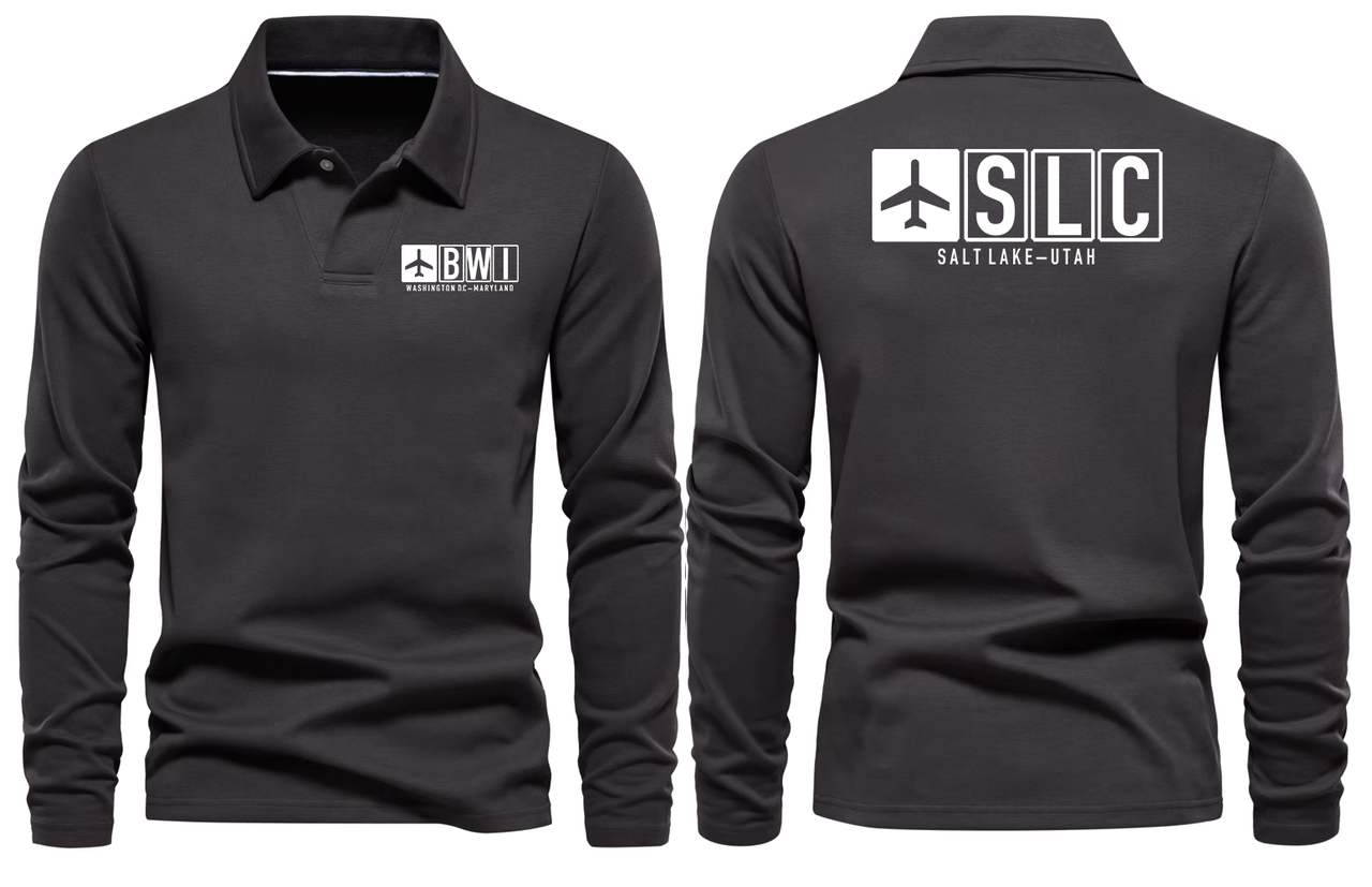 SLC AIRPORT LONG SLEEVE POLO