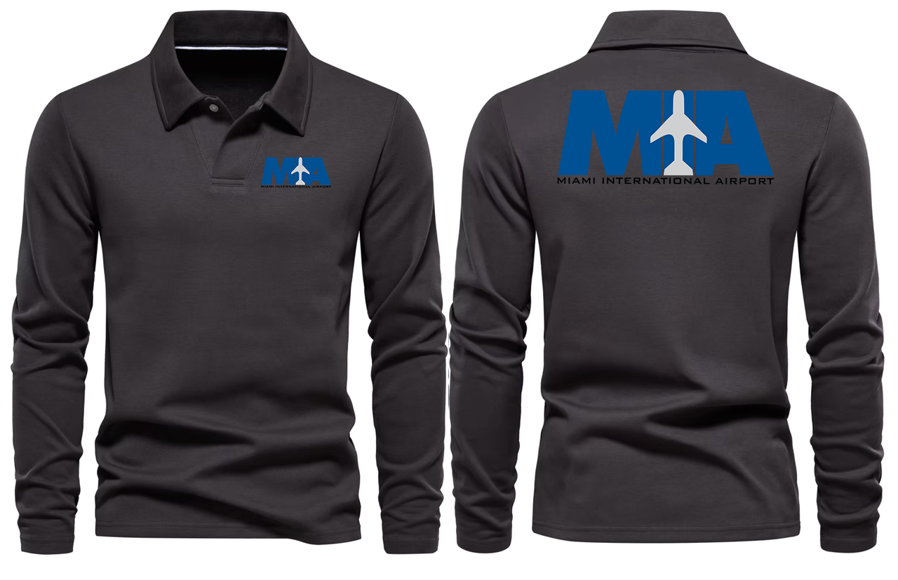 MIA AIRPORT LONG SLEEVE  POLO