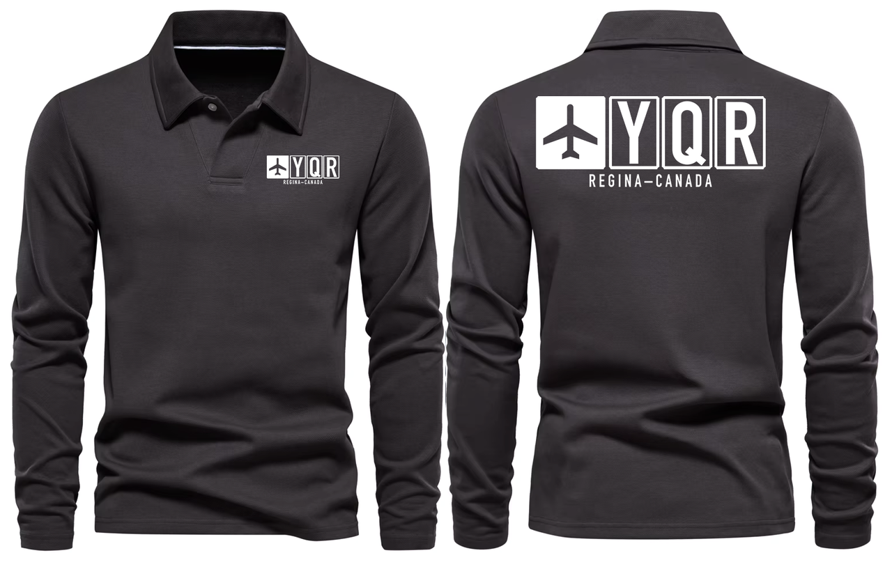 YQR AIRPORT LONG SLEEVE POLO