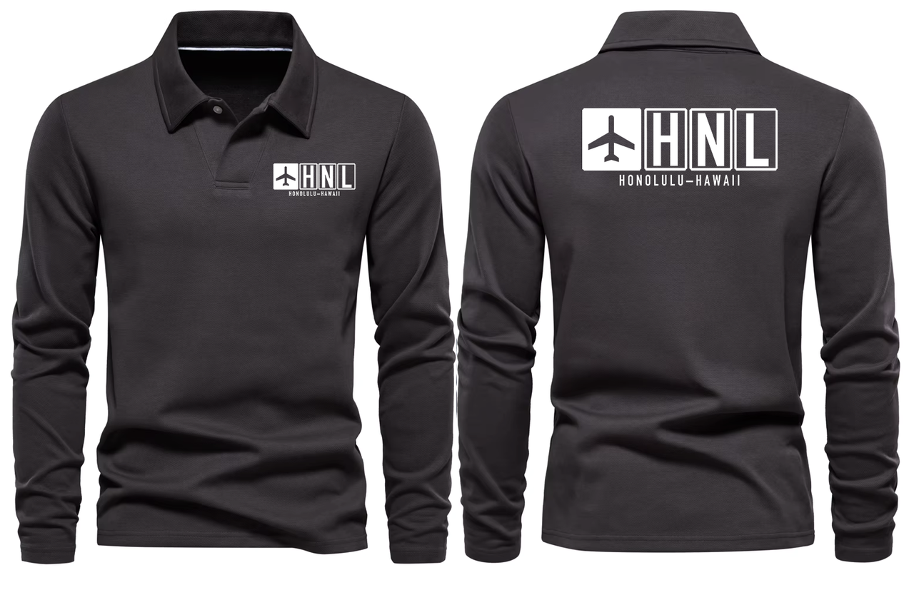 HNL AIRPORT LONG SLEEVE POLO