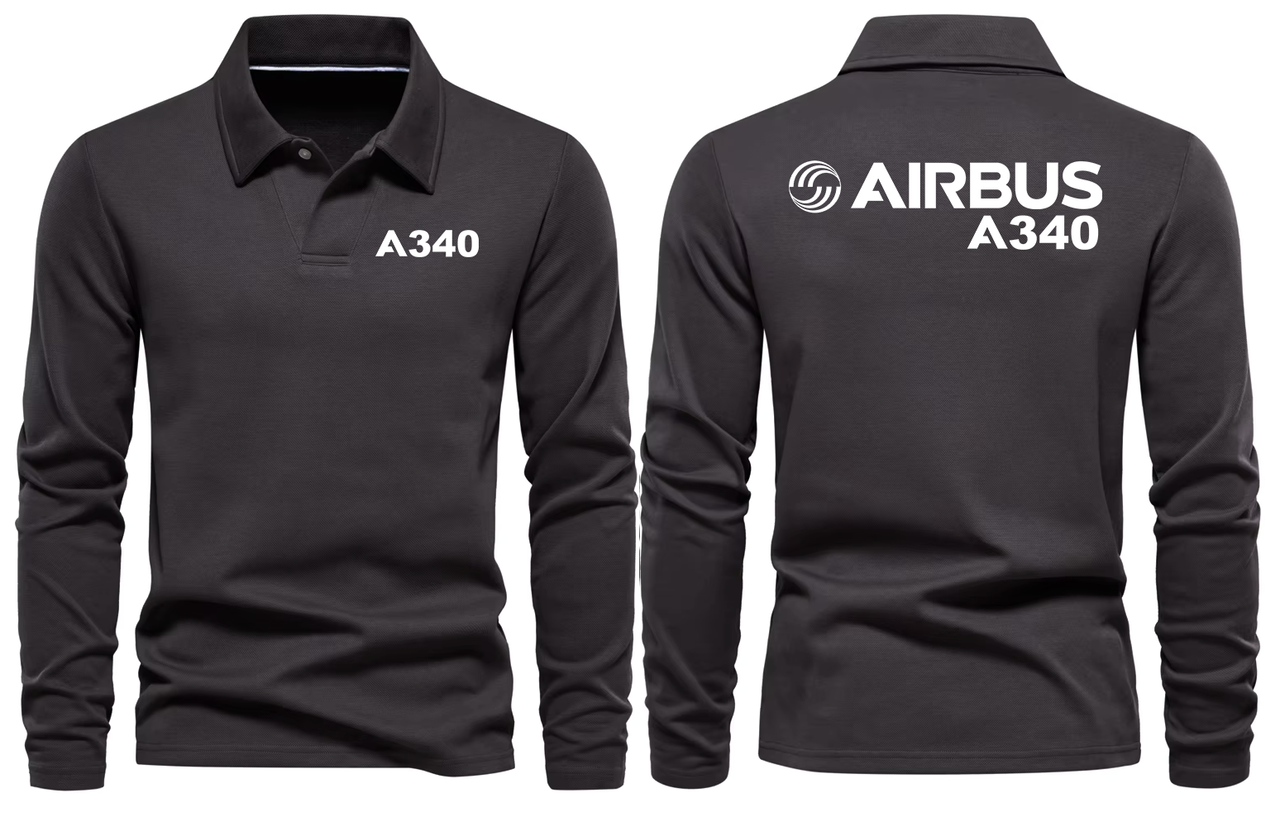 AIRBUS A340 LONG SLEEVE  POLO