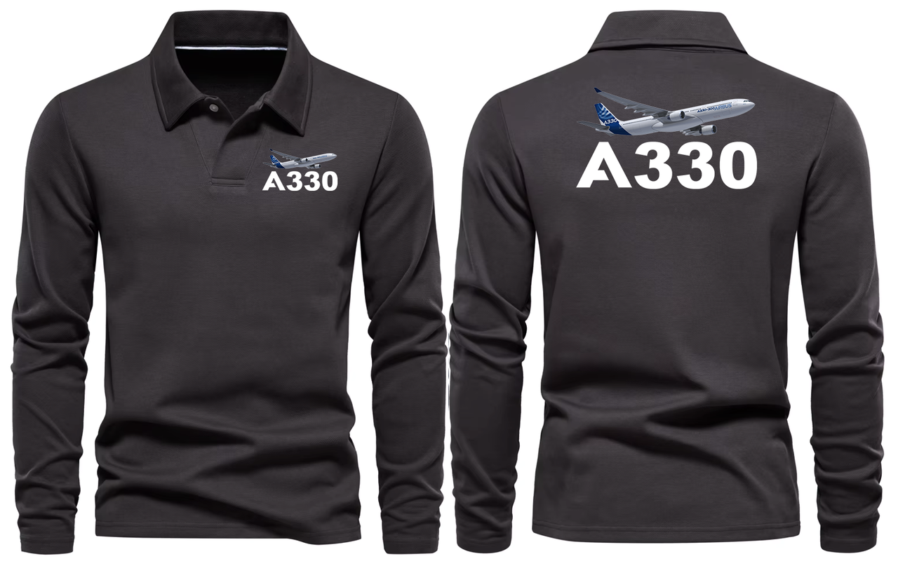 AIRBUS 330 LONG SLEEVE  POLO
