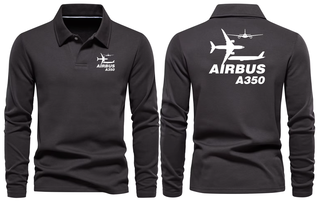 AIRBUS A350 LONG SLEEVE  POLO