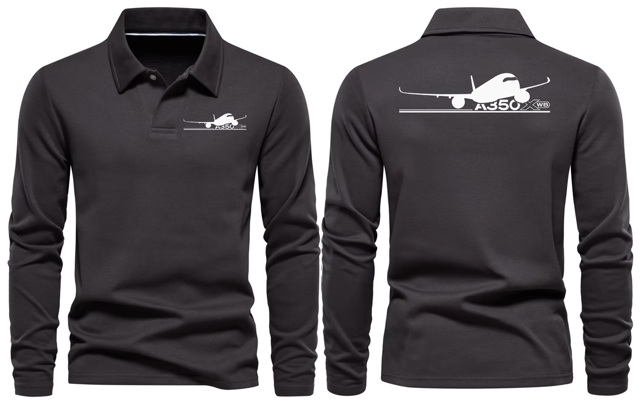 AIRBUS A350 LONG SLEEVE  POLO