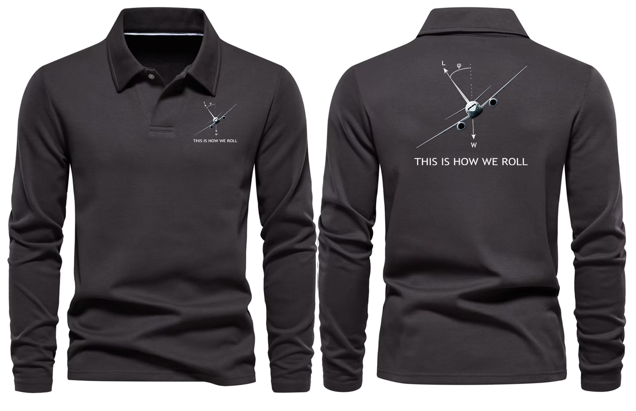 BOEING THIS IS HOW TO  WE ROLL LONG SLEEVE  POLO