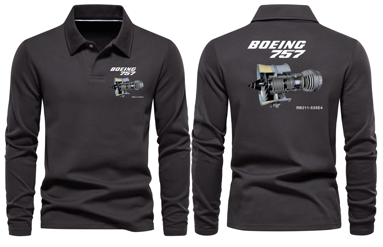 BOEING 757 LONG SLEEVE  POLO