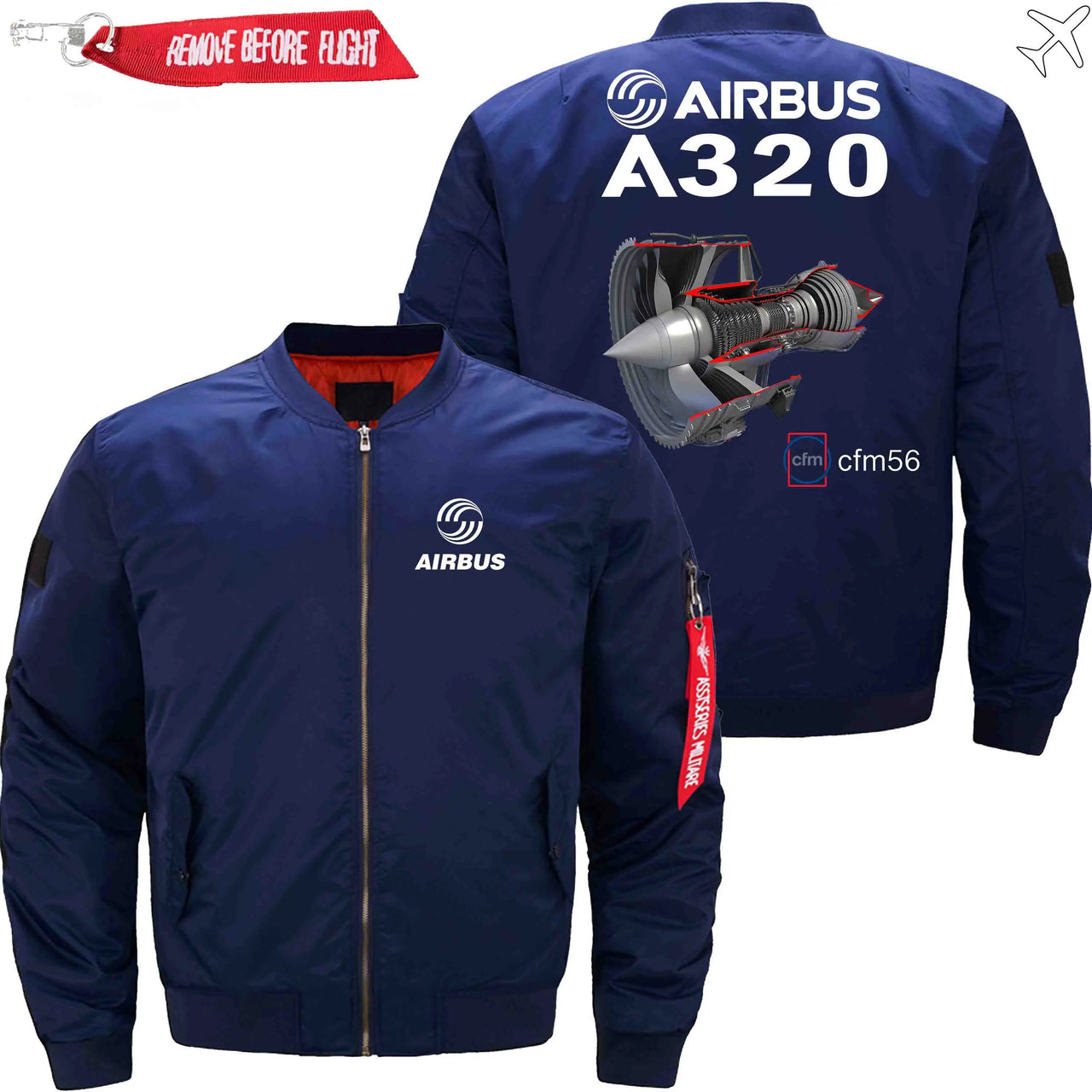 AIRBUS A320 CFM 56  turbofan aircraft engines Ma-1 Bomber Jacket Flight Jacket Aviator Jacket THE AV8R