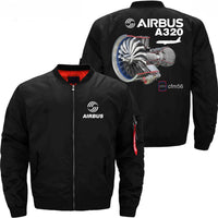 Thumbnail for AIRBUS A320 CFM56 turbofan aircraft engines Ma-1 Bomber Jacket Flight Jacket Aviator Jacket THE AV8R