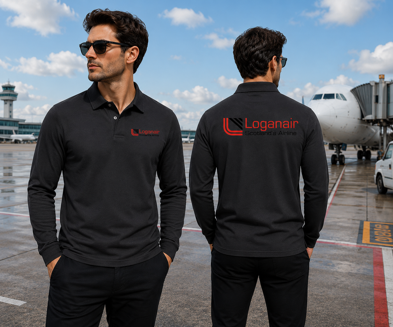 SCOTLAND AIRLINES LONG SLEEVE  POLO