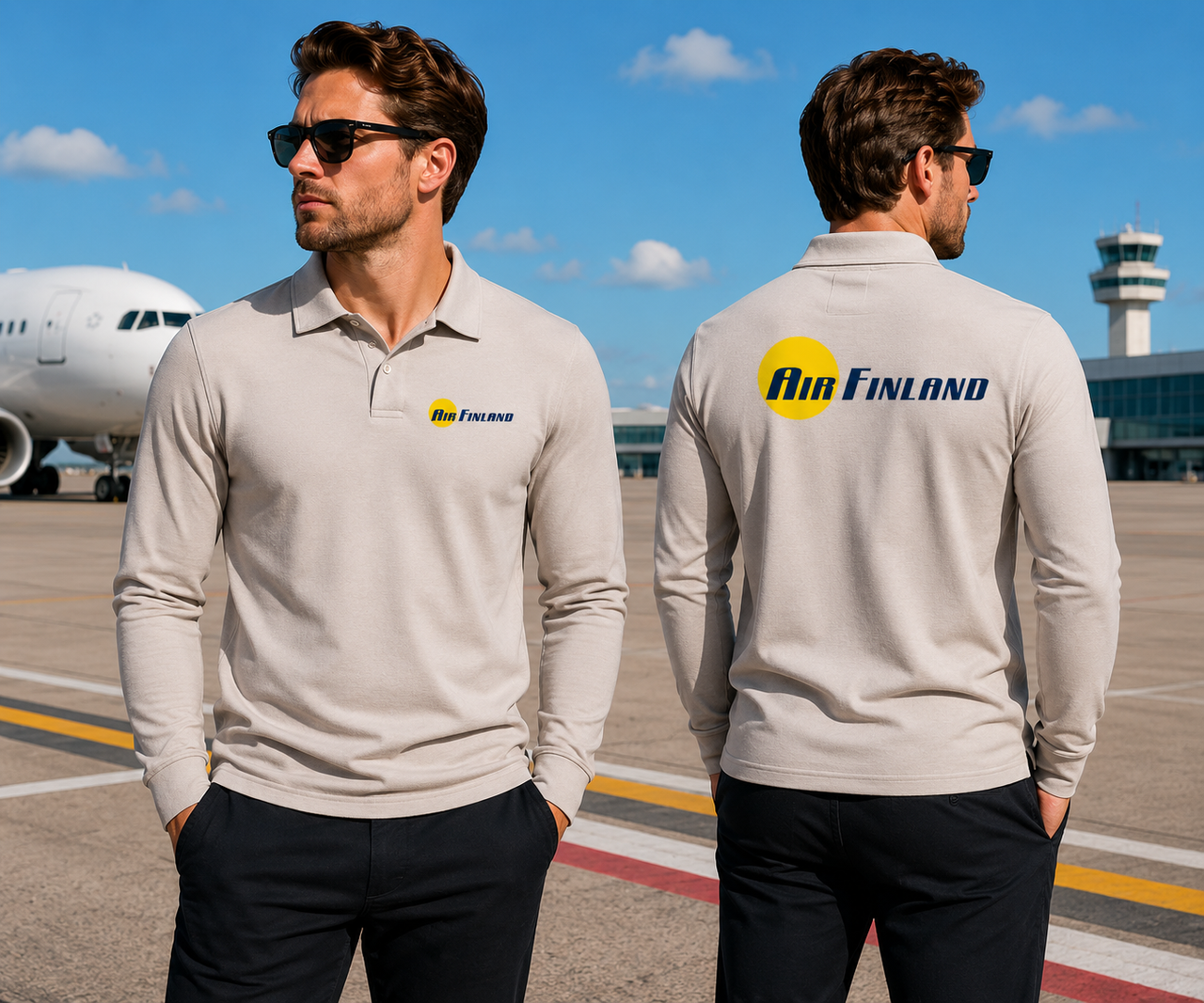 AIR FINLAND LONG SLEEVE  POLO