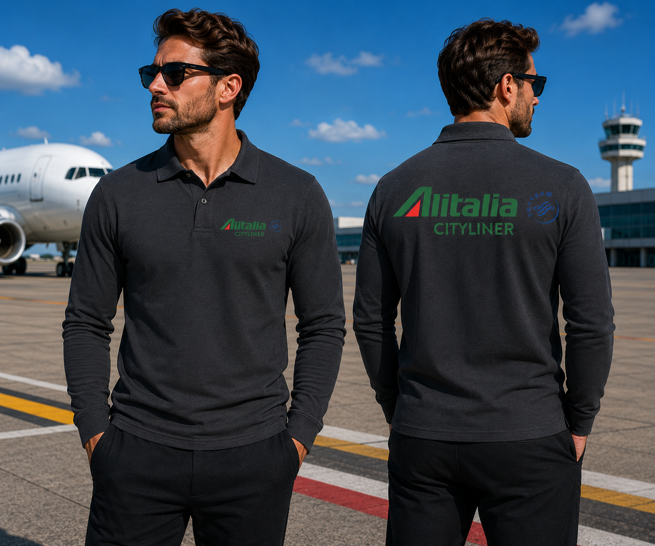 ALITALIA LONG SLEEVE  POLO