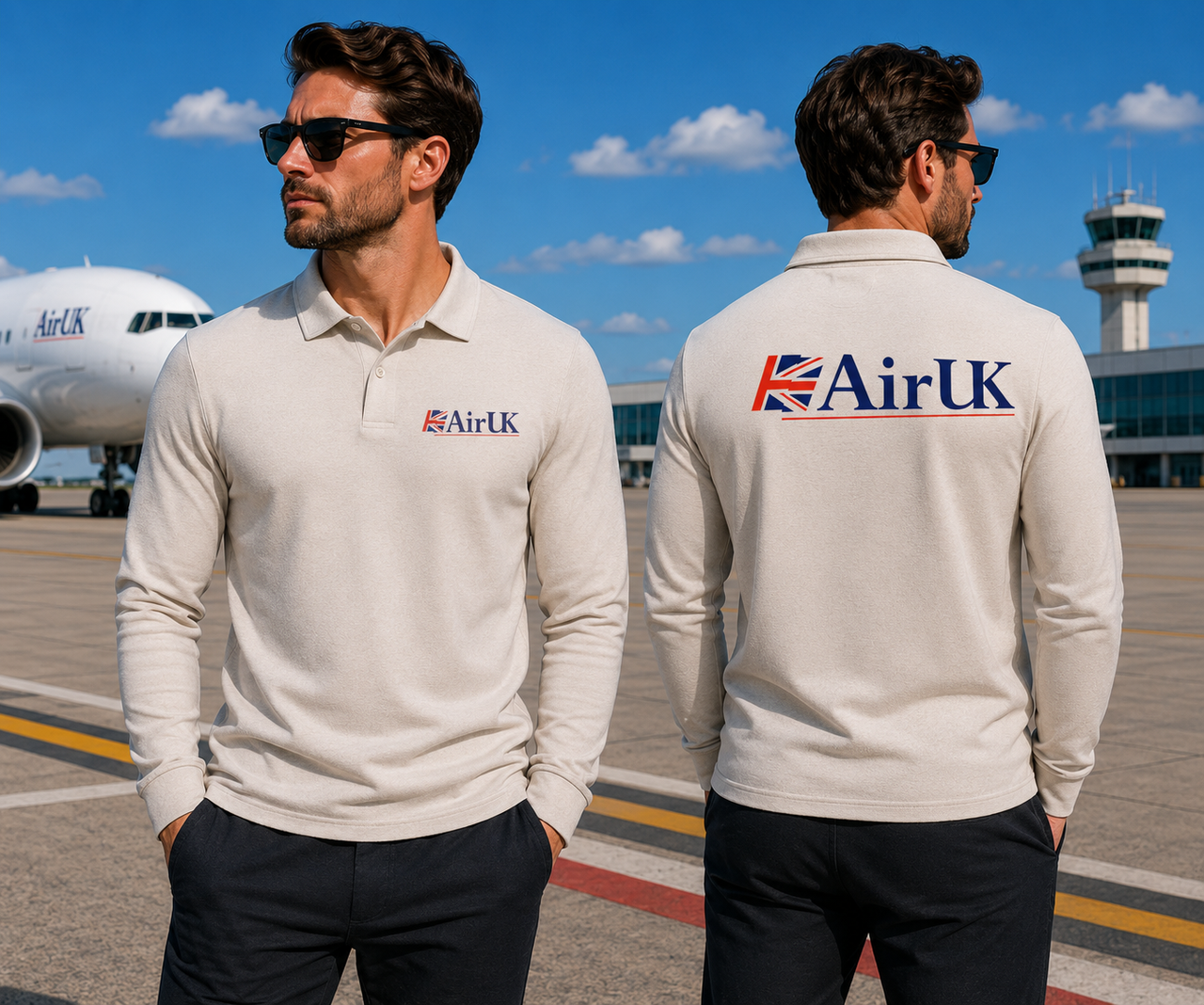 AIR UK LONG SLEEVE  POLO