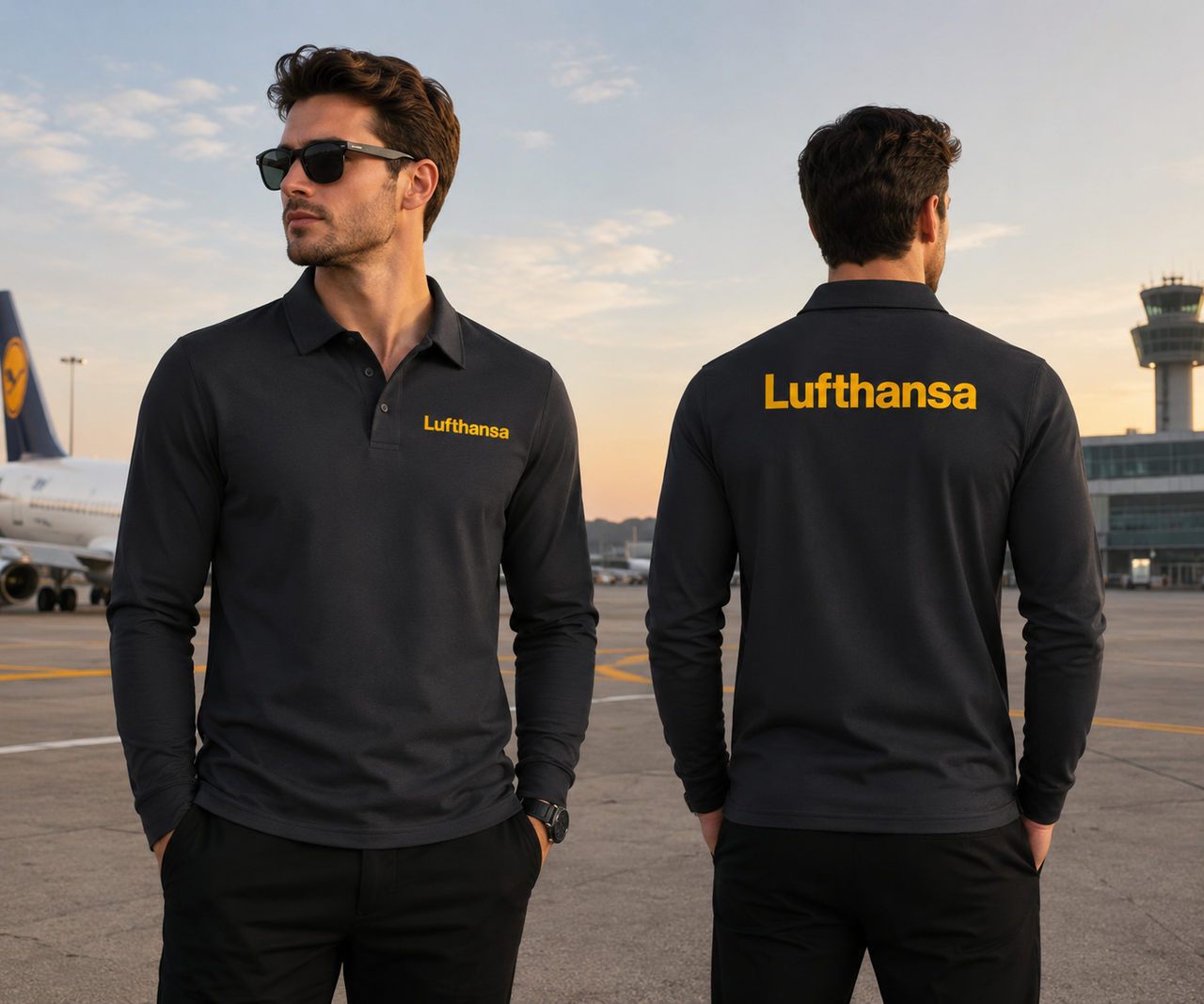 LUFTHANSA  LONG SLEEVE  POLO 1