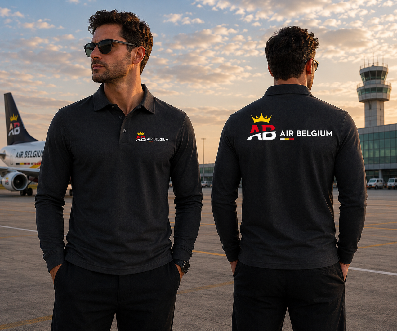 AIR BELGIUM  LONG SLEEVE  POLO