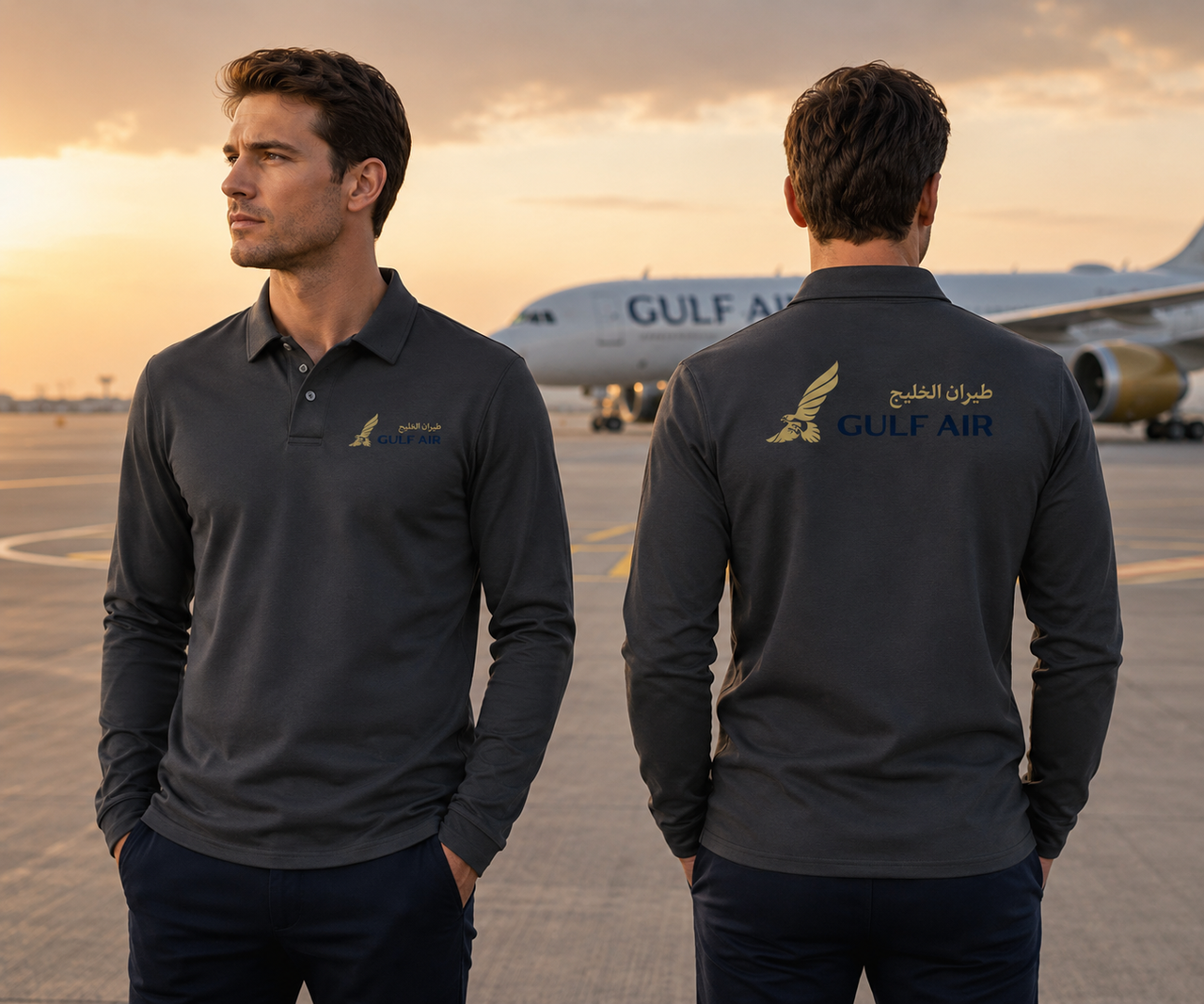 GULF AIR LONG SLEEVE  POLO