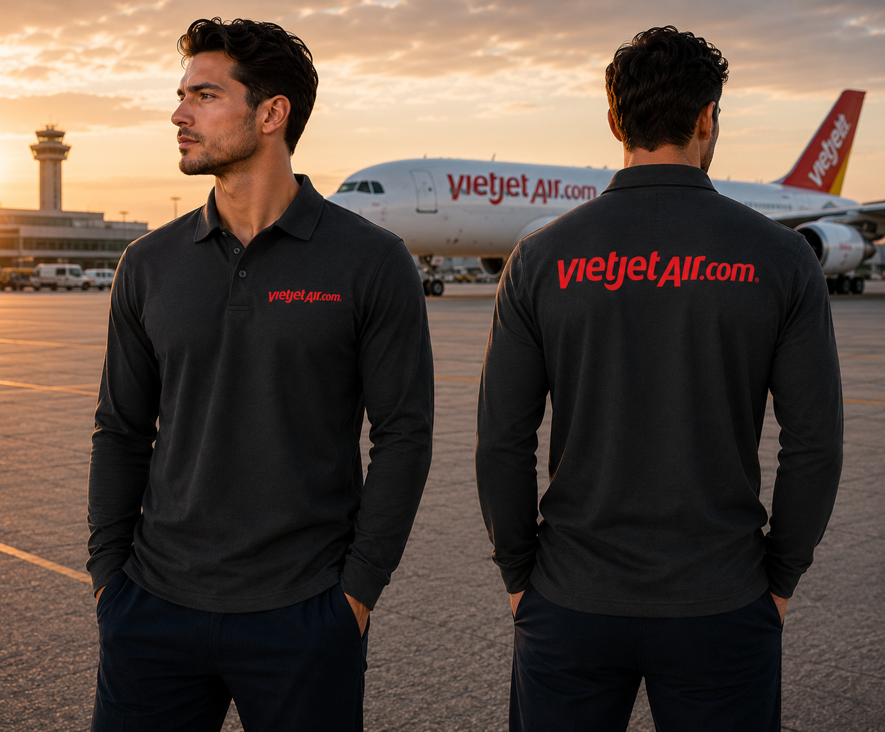 VIETJET.COM AIR  LONG SLEEVE  POLO