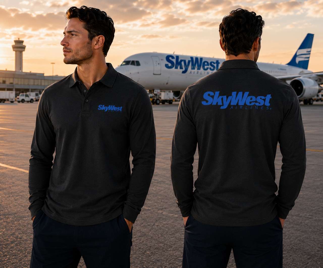 SKYWEST AIRLINES LONG SLEEVE  POLO