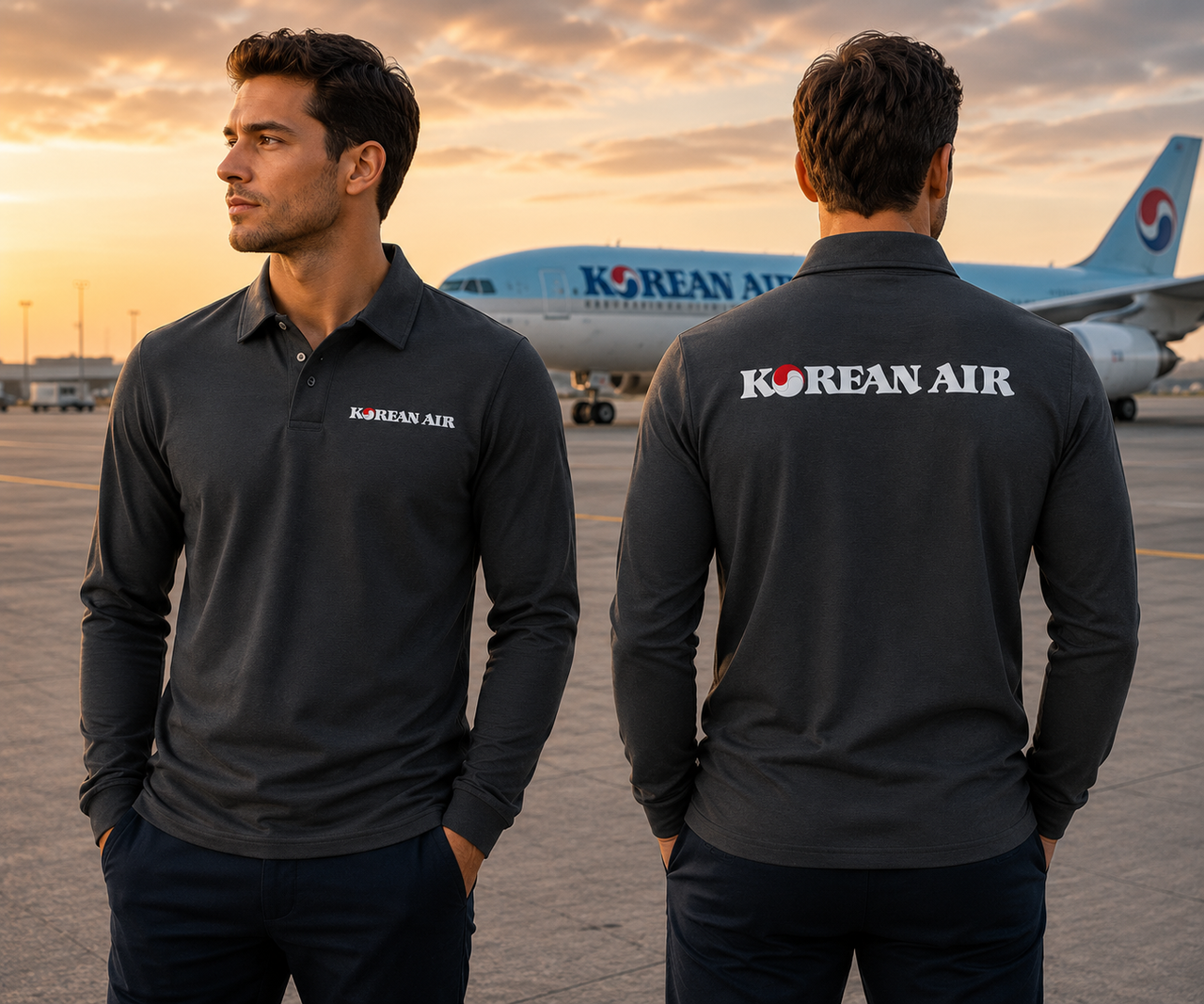 KOREAN AIR LONG SLEEVE  POLO