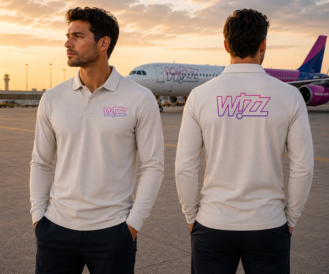 WIZZ AIRLINES LONG SLEEVE  POLO
