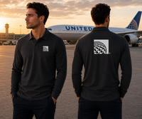 Thumbnail for AIR UNITED AIRLINES LONG SLEEVE  POLO