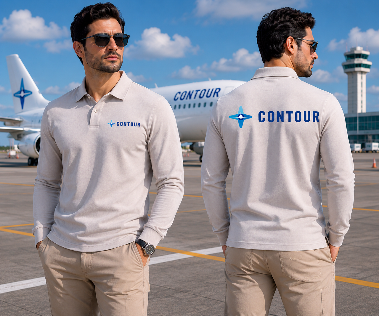 CONTOUR AIRWAYS LONG SLEEVE  POLO