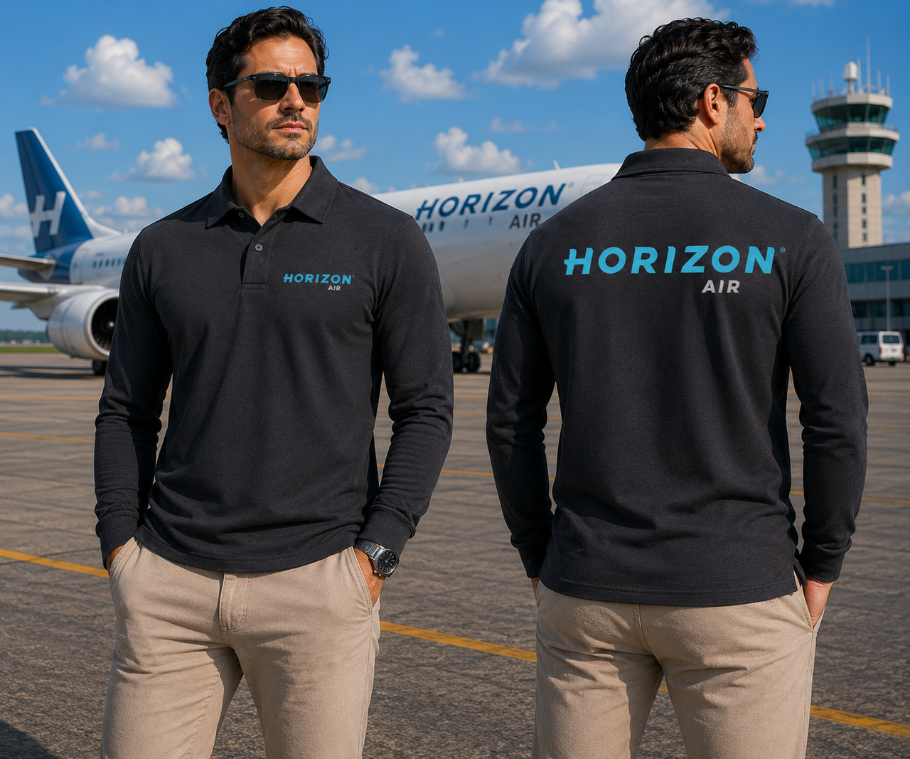 HORIZON AIR LONG SLEEVE  POLO