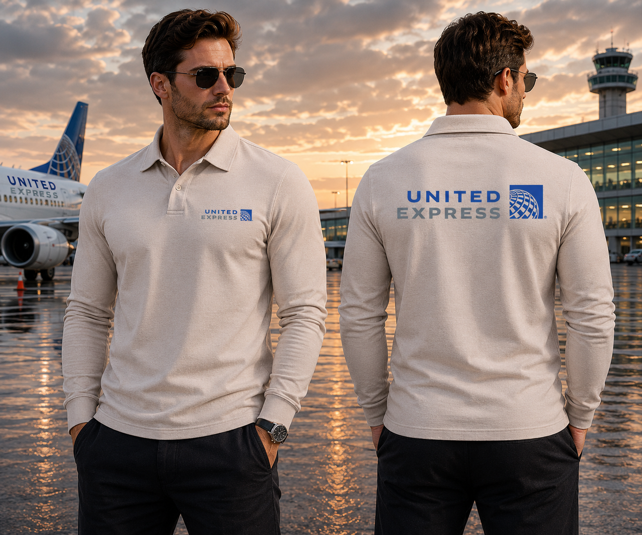 UNITED EXPRESS LONG SLEEVE  POLO