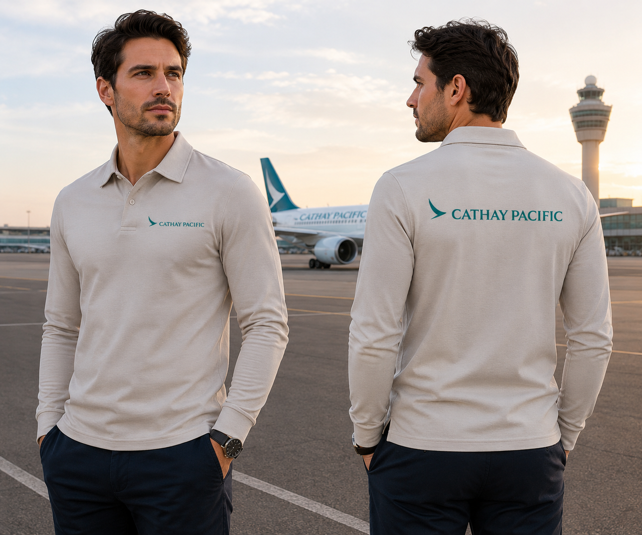 CATHAY  LONG SLEEVE  POLO