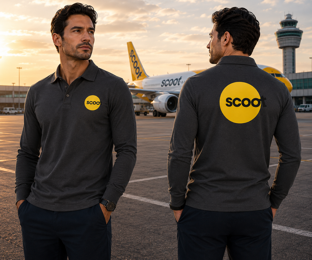SCOOT AIRLINES LONG SLEEVE  POLO