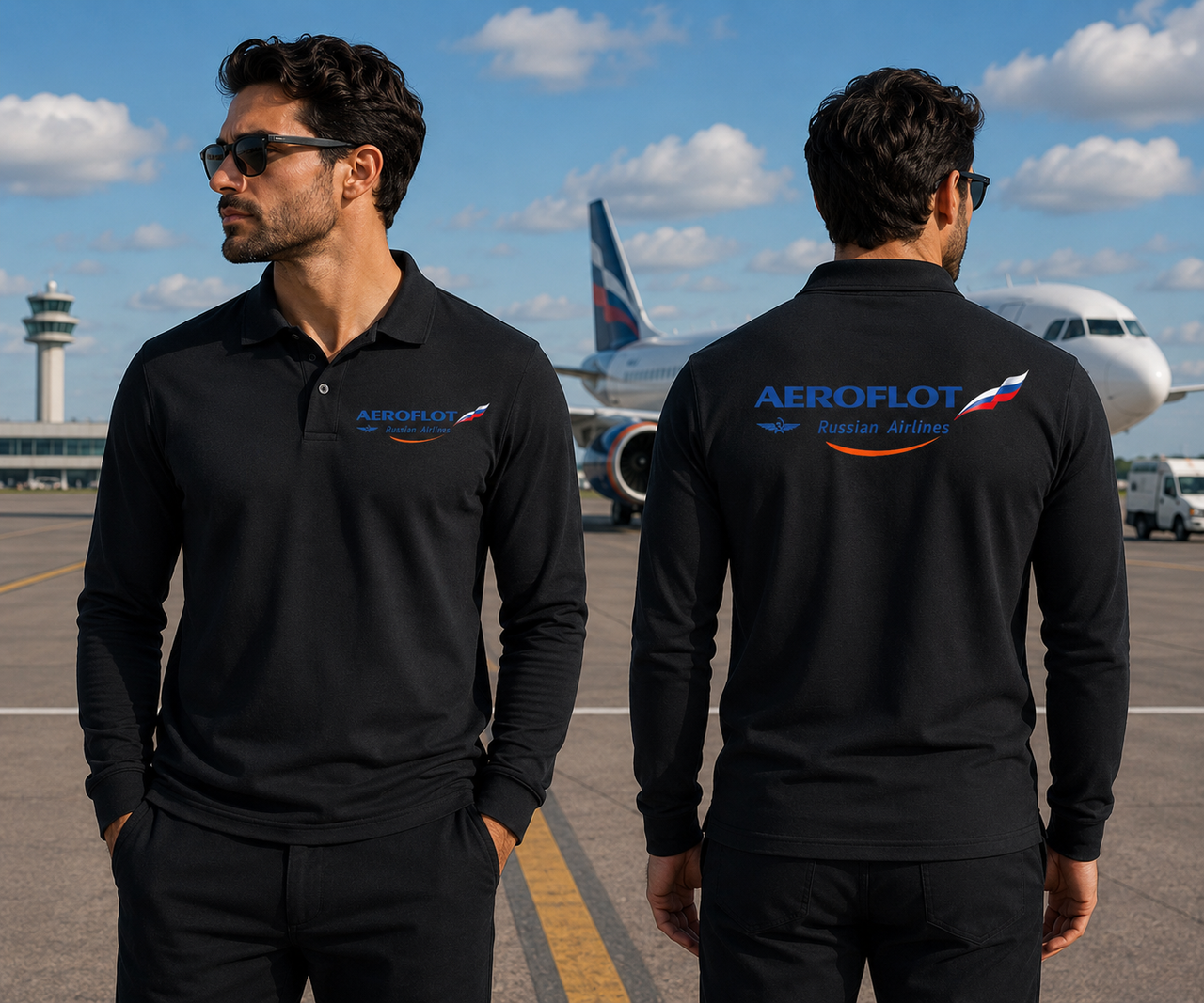 RUSSIAN AIRLINES LONG SLEEVE  POLO