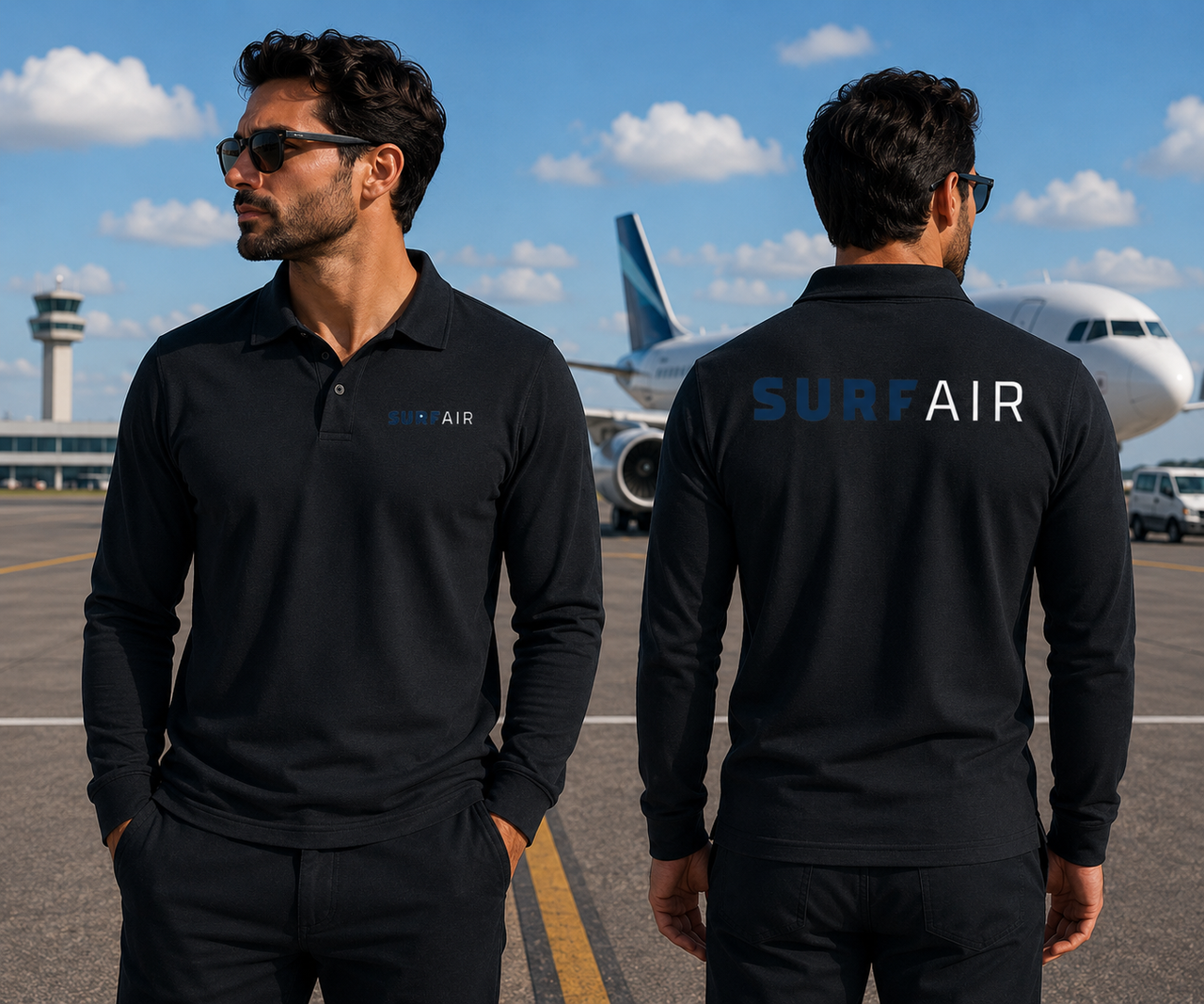 SURF AIRLINES LONG SLEEVE  POLO