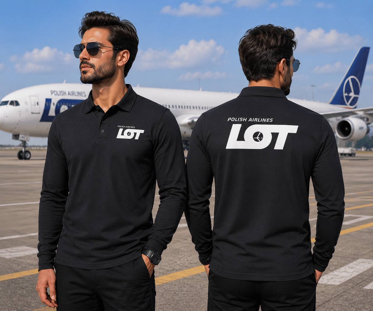 LOT AIRLINES LONG SLEEVE  POLO