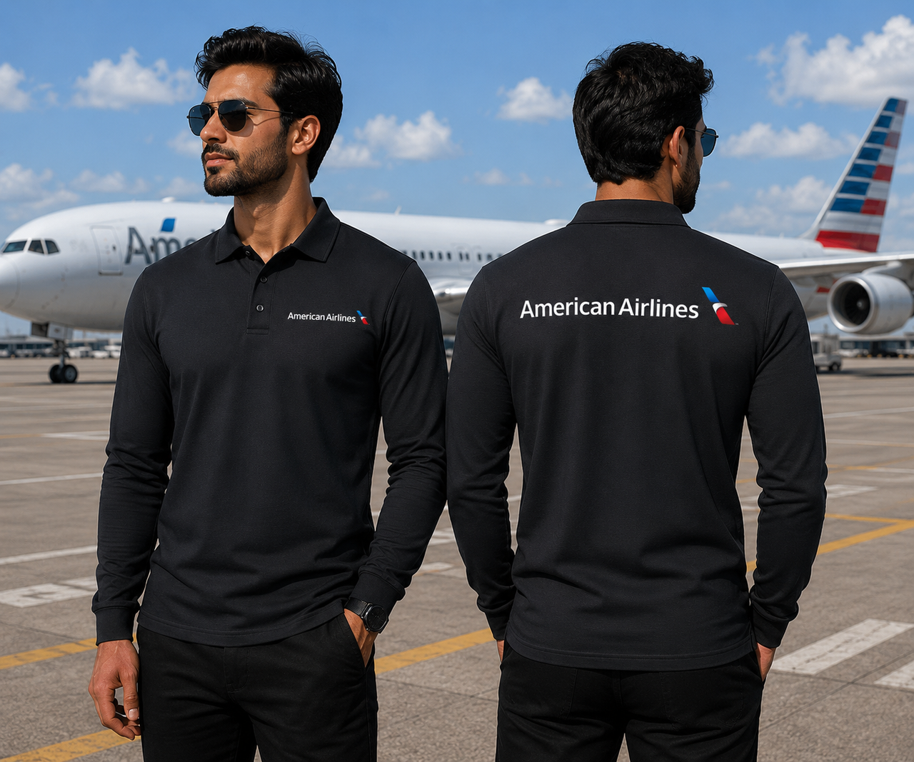 AMERICAN AIRLINES LONG SLEEVE  POLO 01