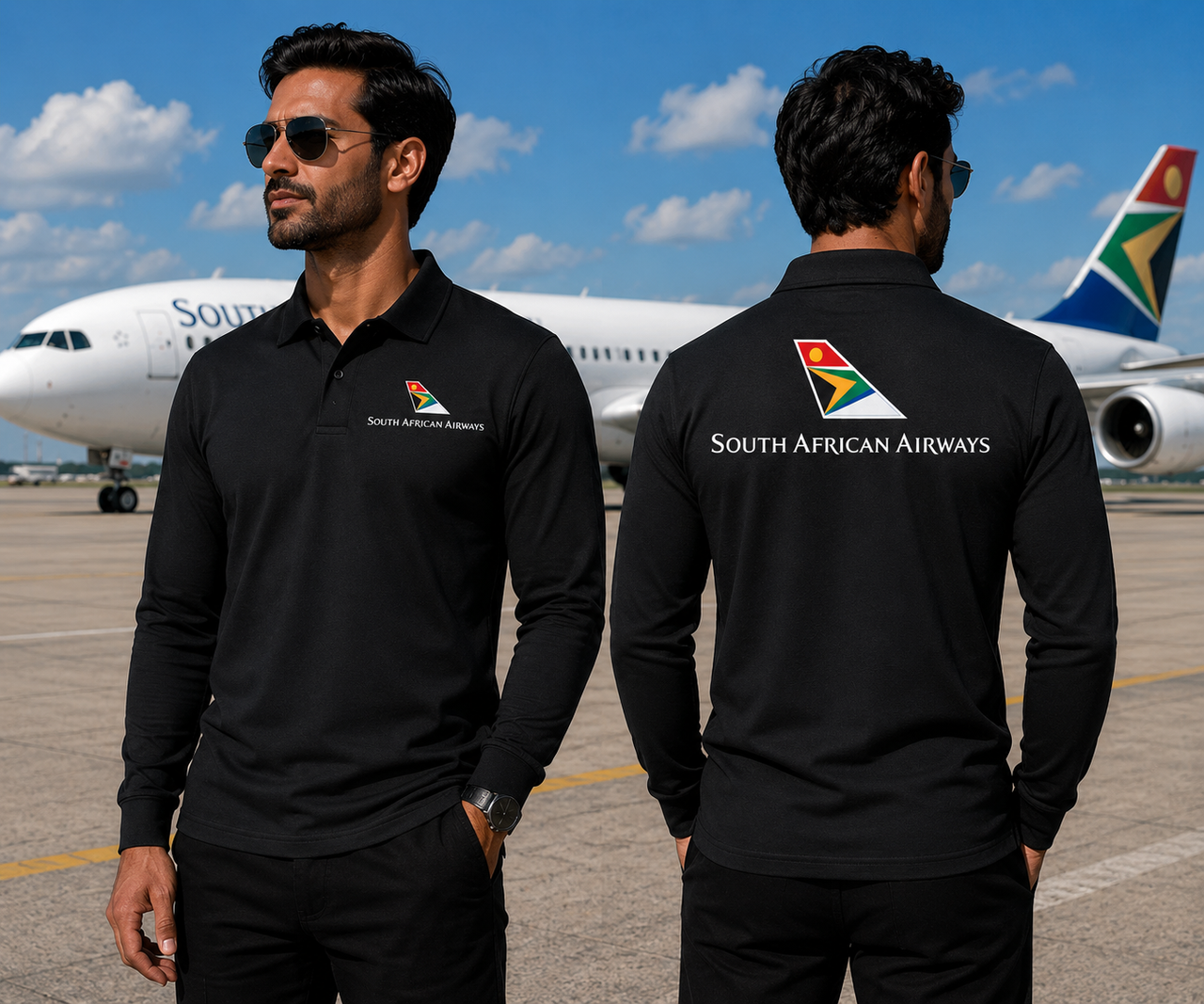 SOUTH AFRICA AIRWAYS LONG SLEEVE  POLO