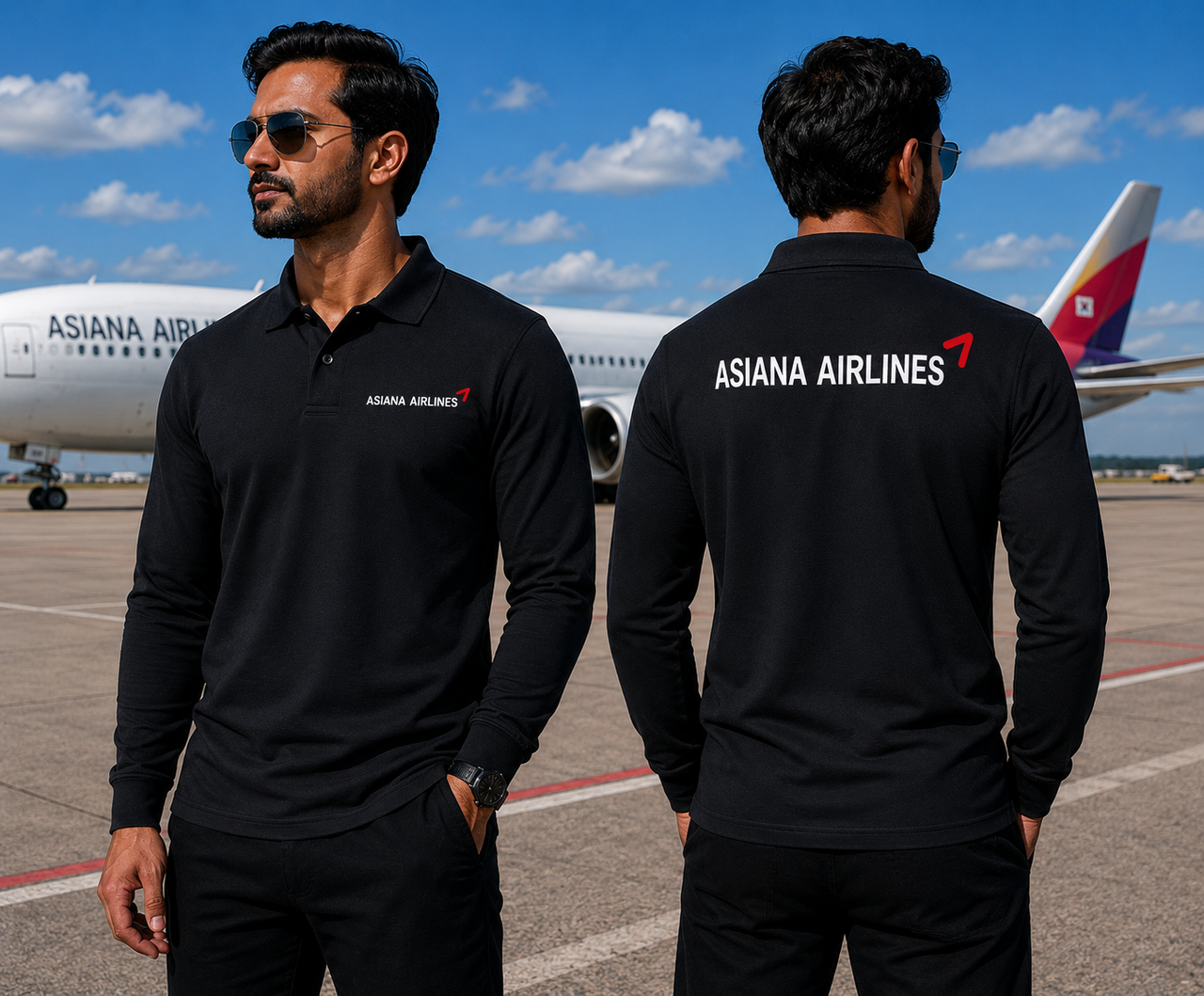 ASIAN AIRLINES LONG SLEEVE  POLO