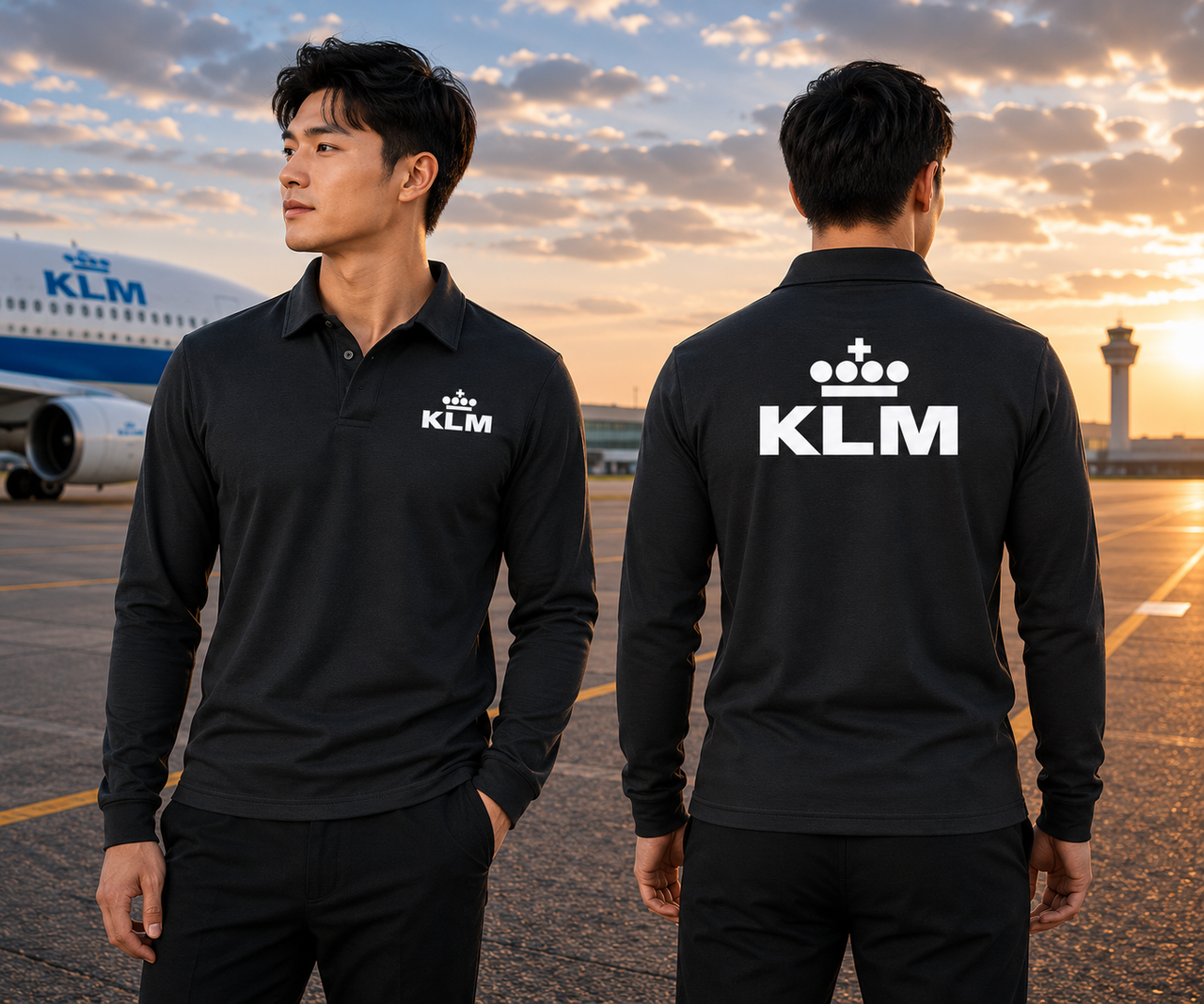 KLM  LONG SLEEVE  POLO