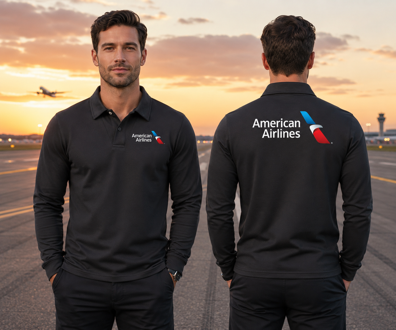 AMERICAN AIRLINES LONG SLEEVE  POLO