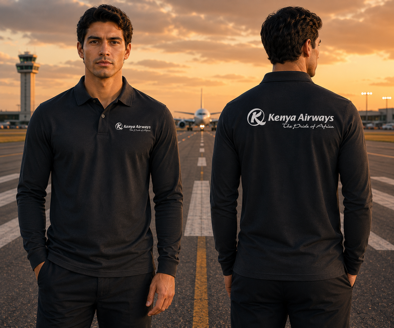 KENYA  AIRWAYS LONG SLEEVE  POLO